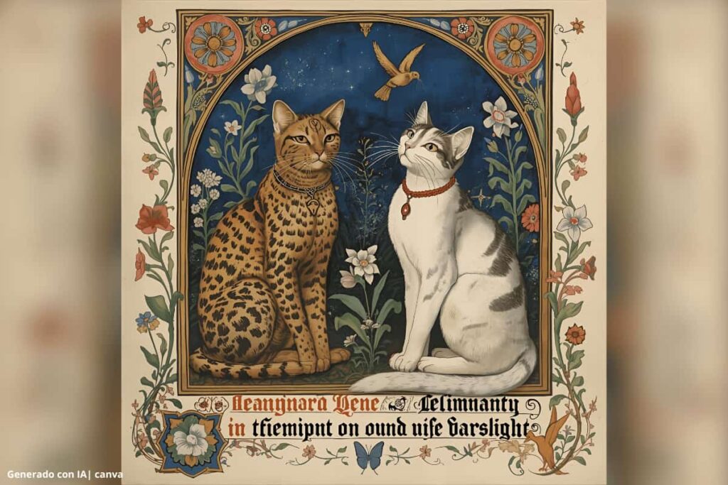 manuscritos iluminados gatos